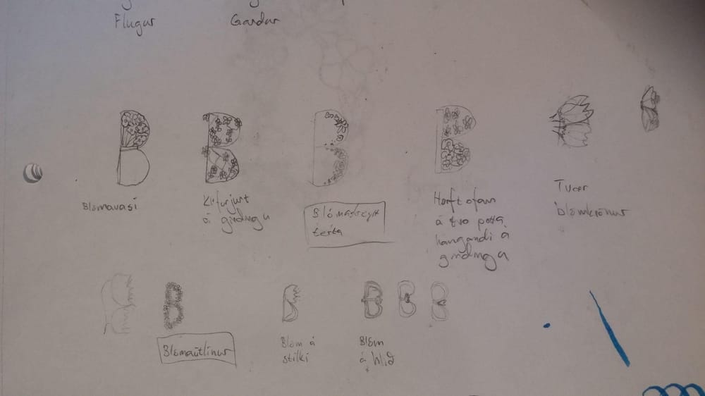 B for blóm (B for flower) - image 2 - student project