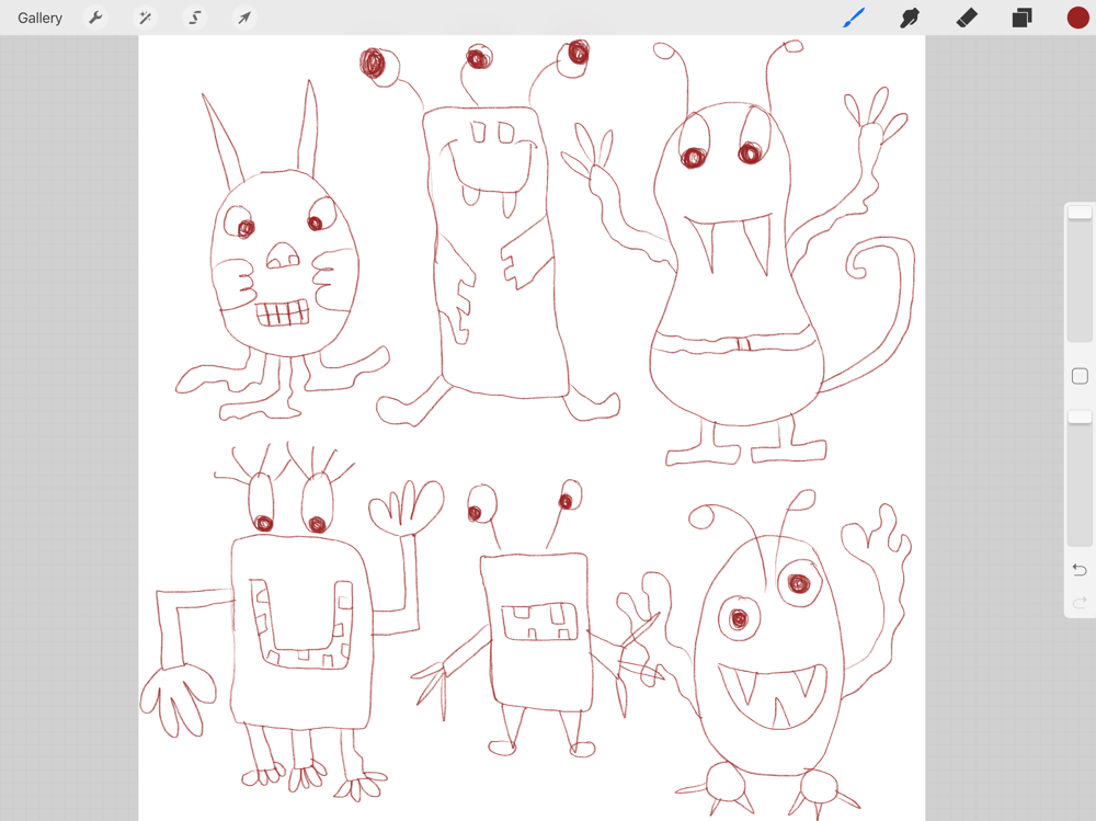 Ipad Pro and Procreate Monsters - So much fun !!! - image 1 - student project
