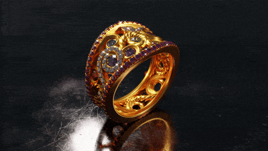 Ornamental Ring - Curve Modeling in Blender 3D - image 7 - student project