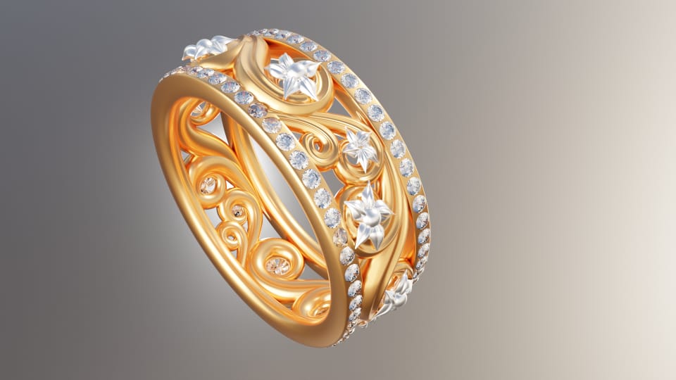 Ornamental Ring - Curve Modeling in Blender 3D - image 2 - student project