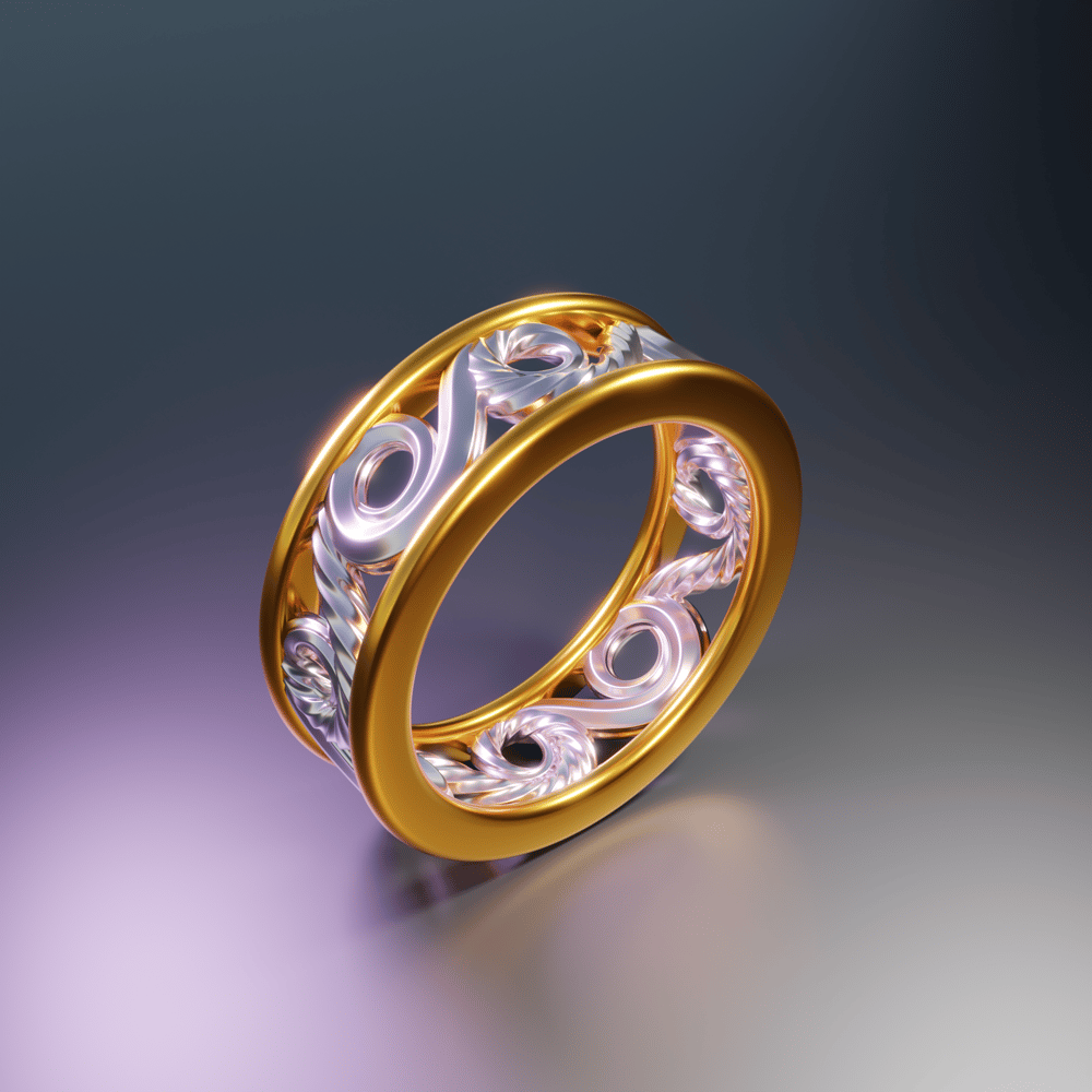 Ornamental Ring - Curve Modeling in Blender 3D - image 4 - student project