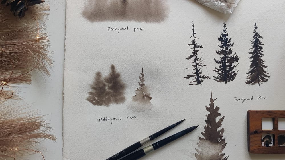 Watercolor misty landscapes - image 2 - student project
