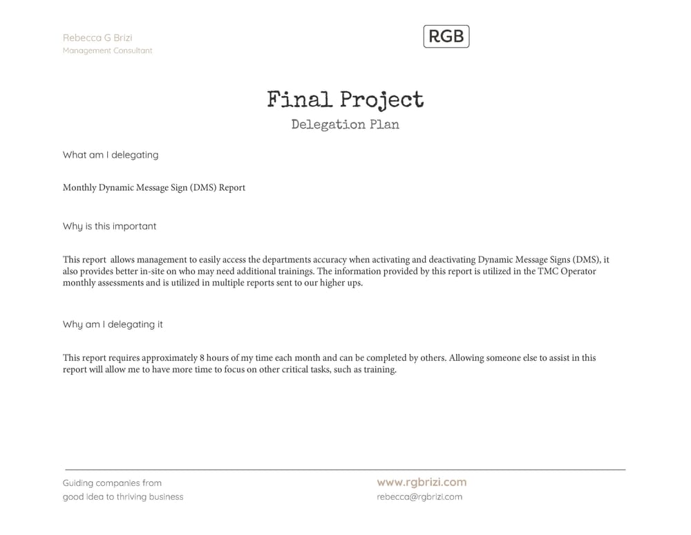 Delegation Plan - Chelsi Garcia - image 1 - student project