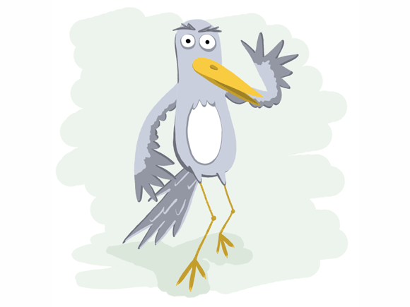 Grumpy bird waving - image 3 - student project