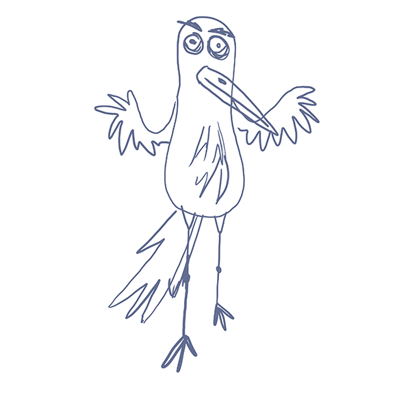 Grumpy bird waving - image 1 - student project