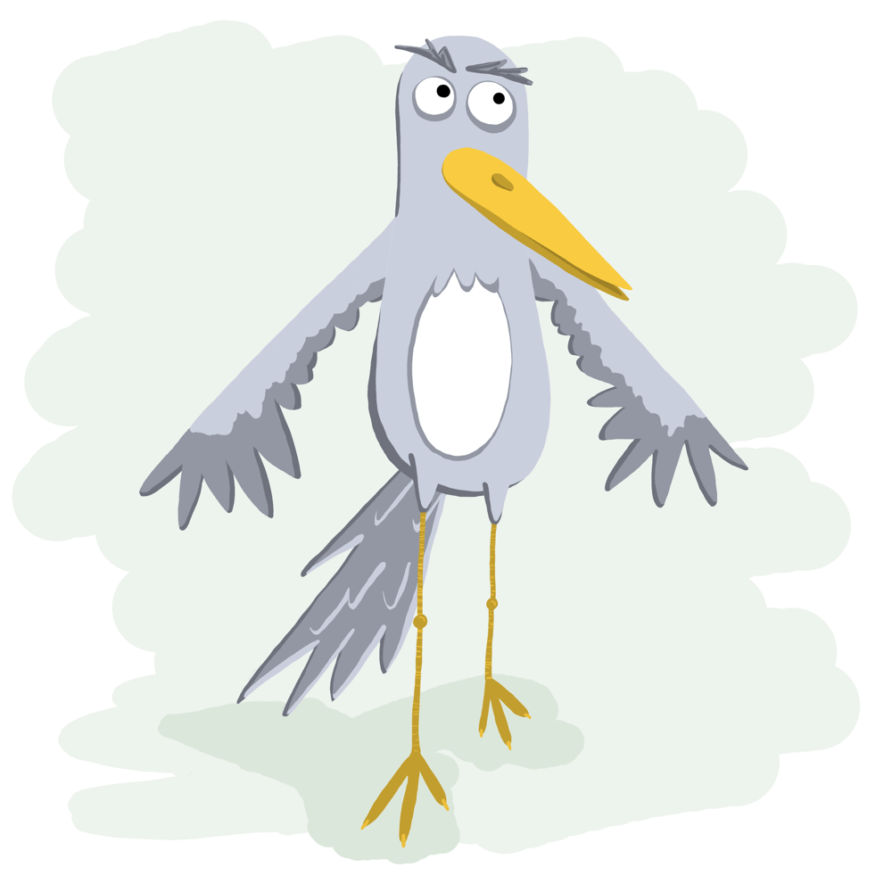 Grumpy bird waving - image 2 - student project
