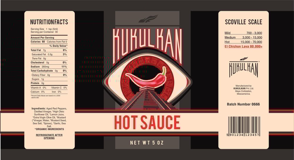 Hot Sauce Label Design - image 4 - student project