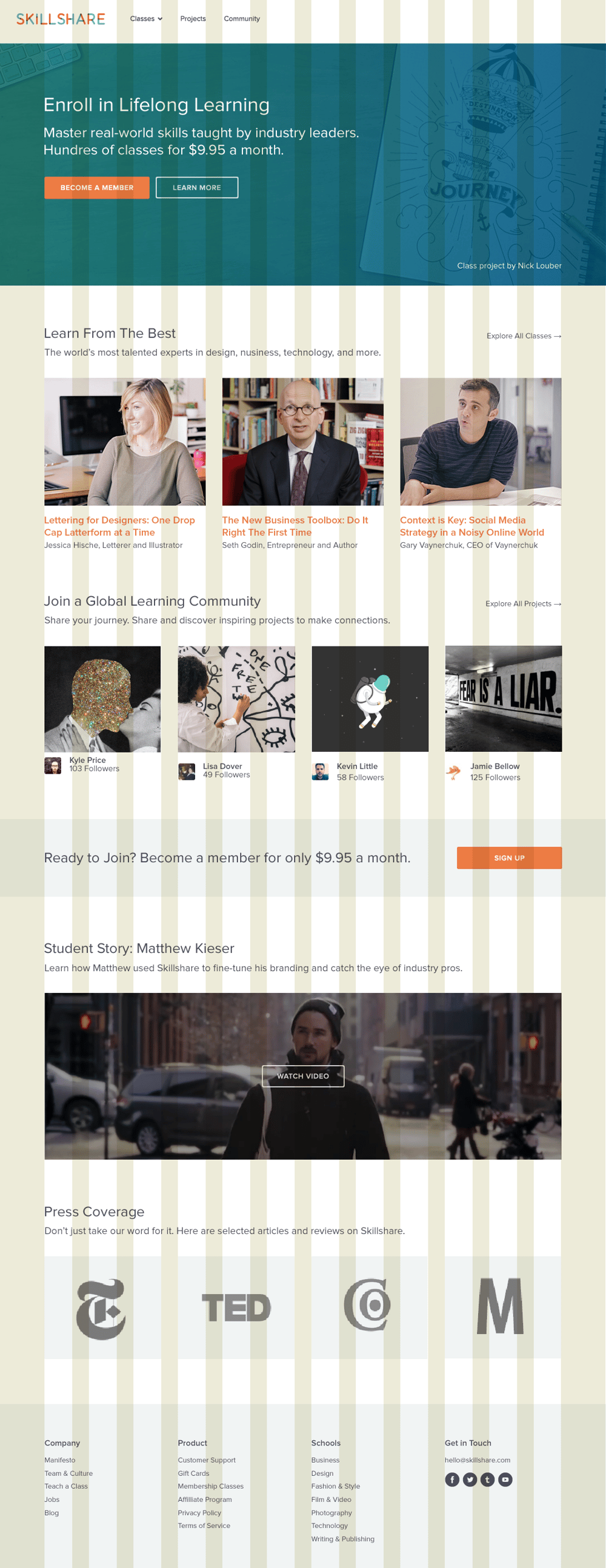 Skillshare's Responsive Homepage - image 1 - student project