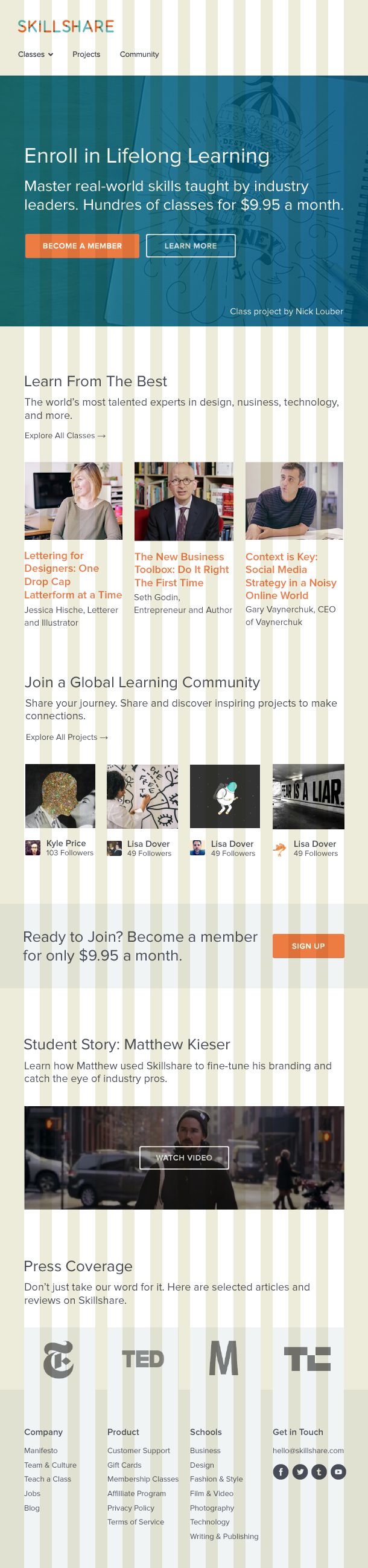 Skillshare's Responsive Homepage - image 2 - student project