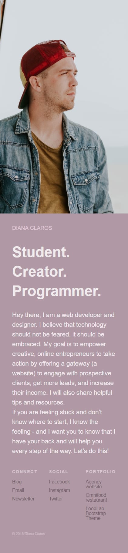 My Portfolio Website w/ Bootstrap - image 1 - student project
