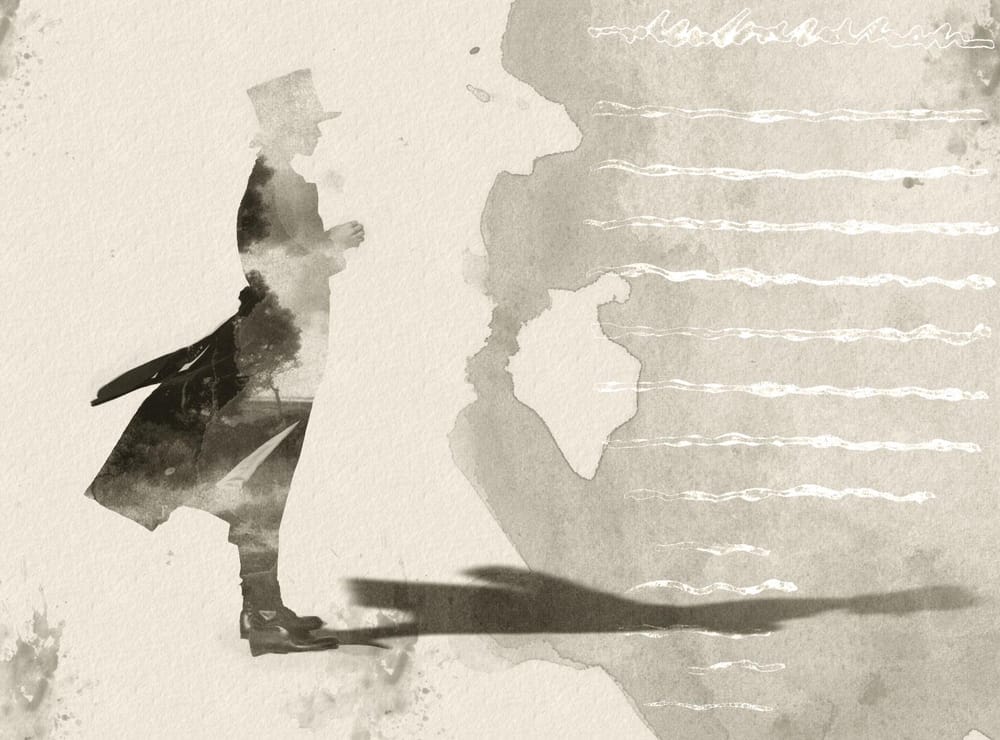 Figurine with watercolor effects and strokes on paper texture - image 1 - student project