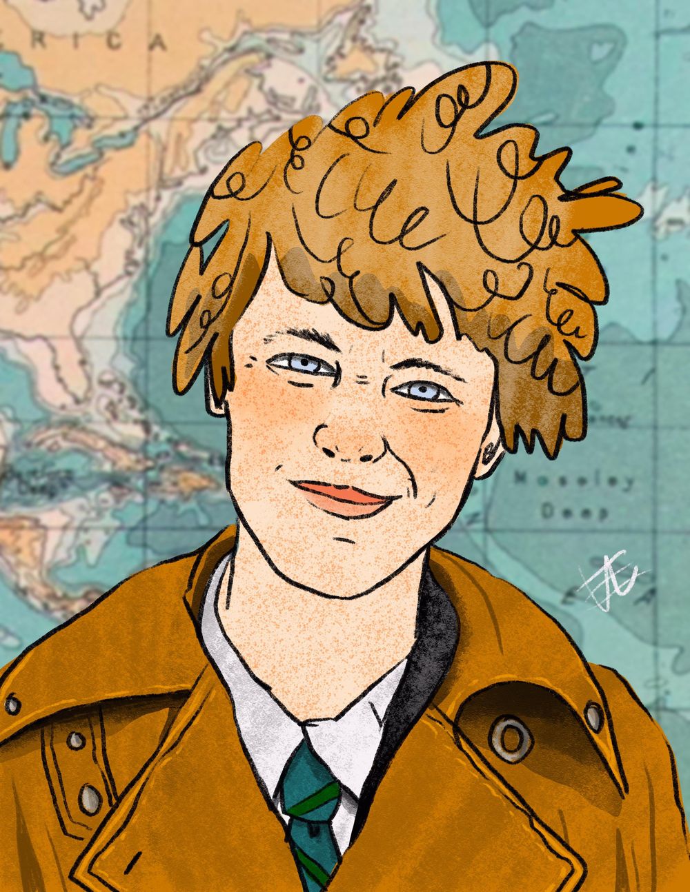 Amelia Earhart Portrait | Skillshare Student Project