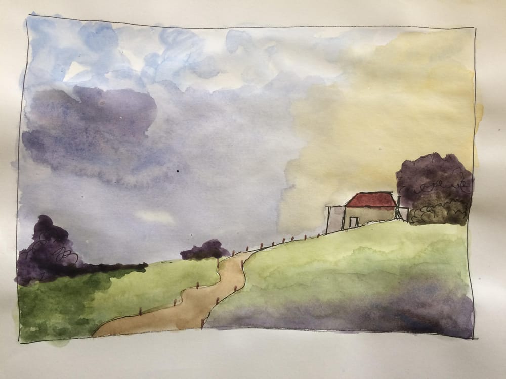 Watercolor landscapes practice - image 2 - student project