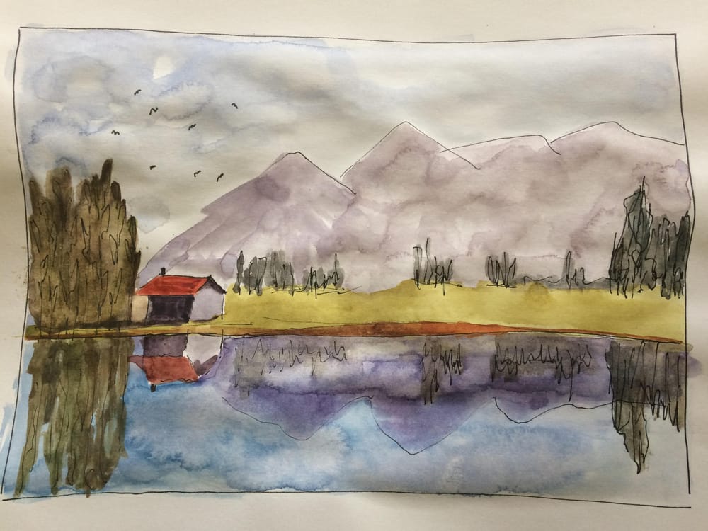 Watercolor landscapes practice - image 3 - student project