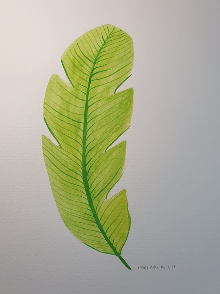 Gouache leaves - image 2 - student project