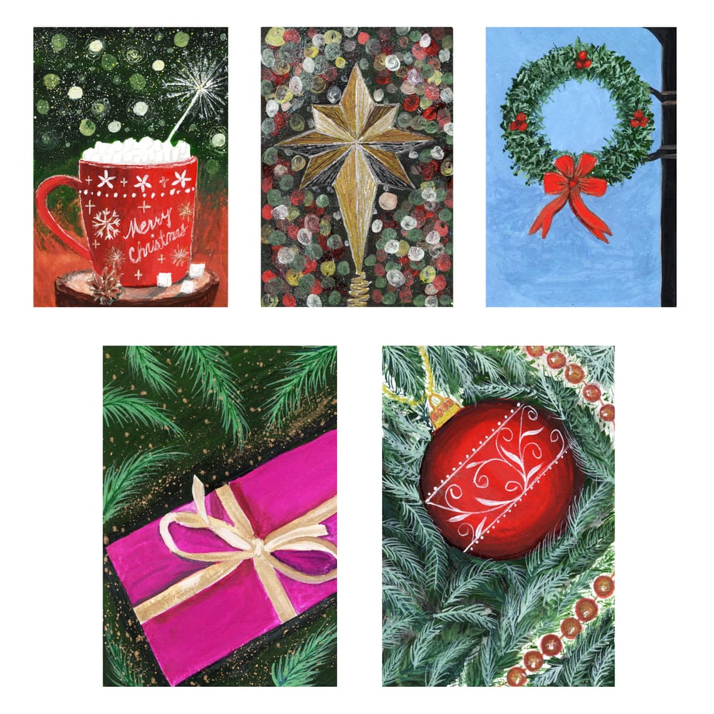 Christmas postcards Skillshare Student Project