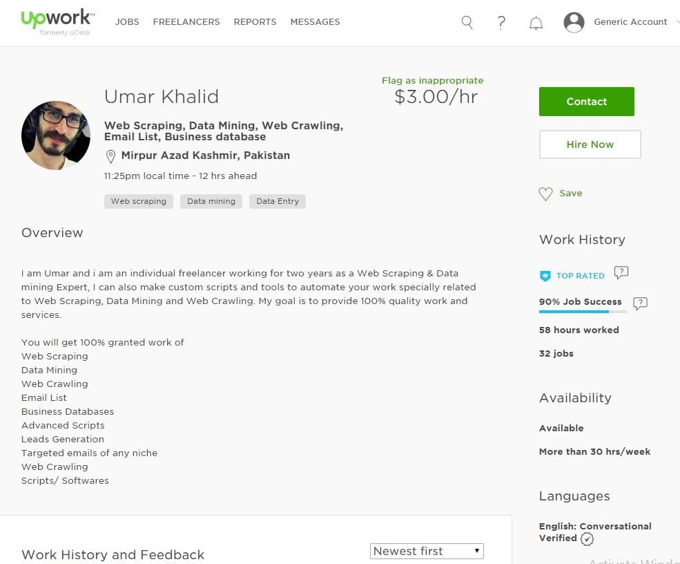 Finding the best freelancer - image 1 - student project
