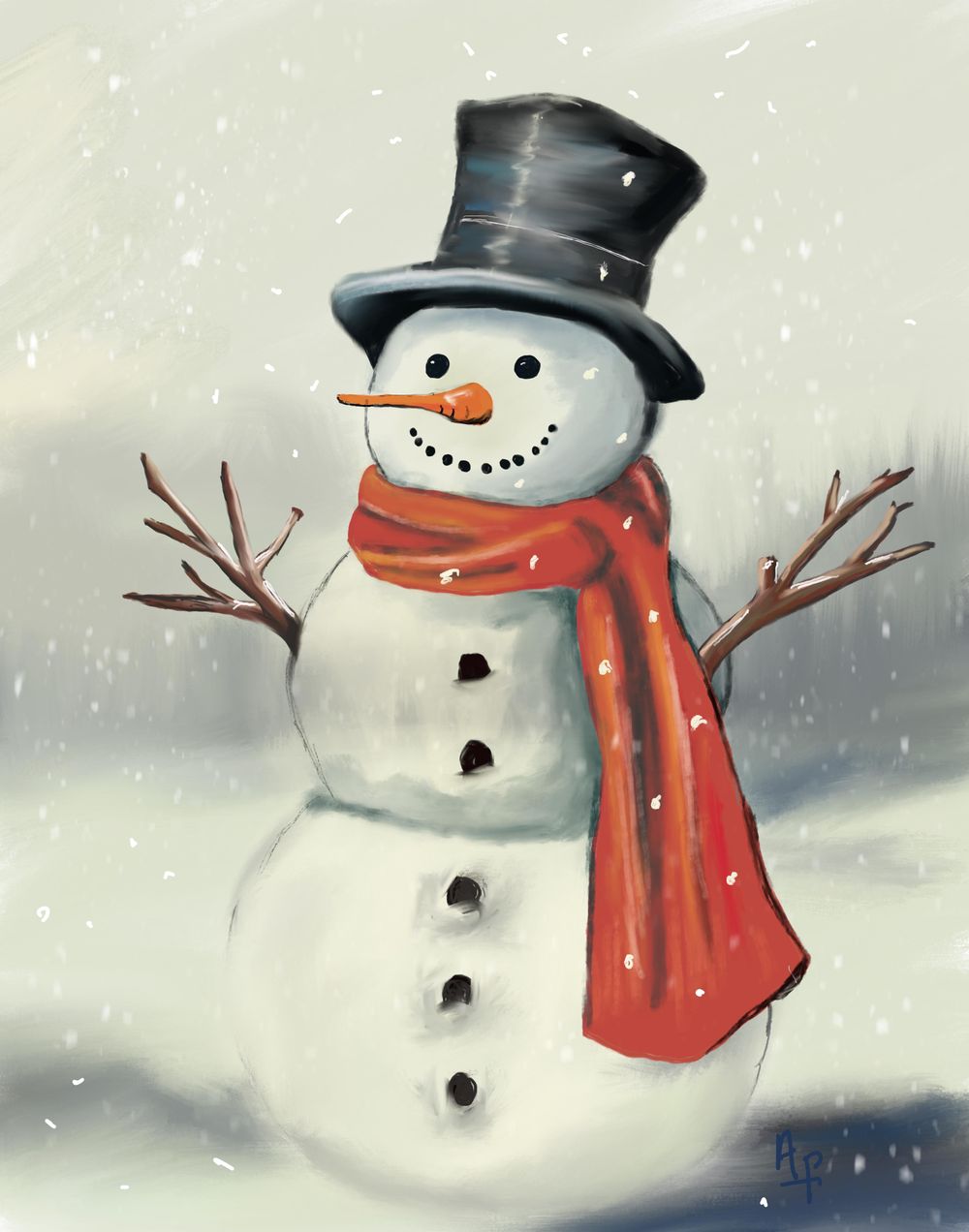 Paint a snowman in procreate with Paul Cheney - image 1 - student project
