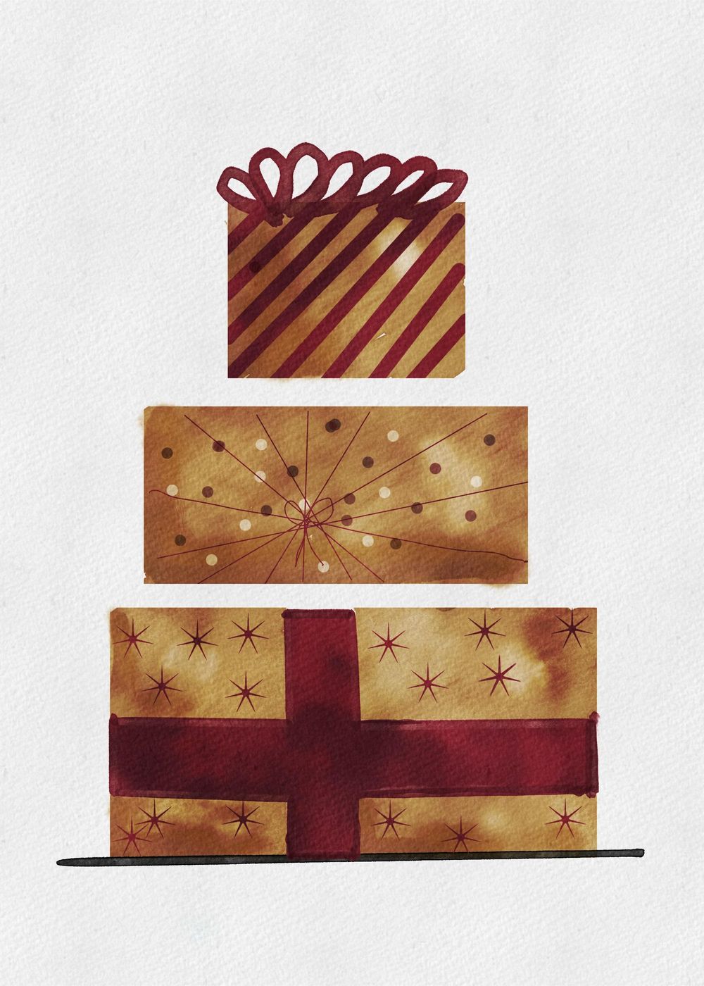 Watercolour Christmas cards - image 1 - student project