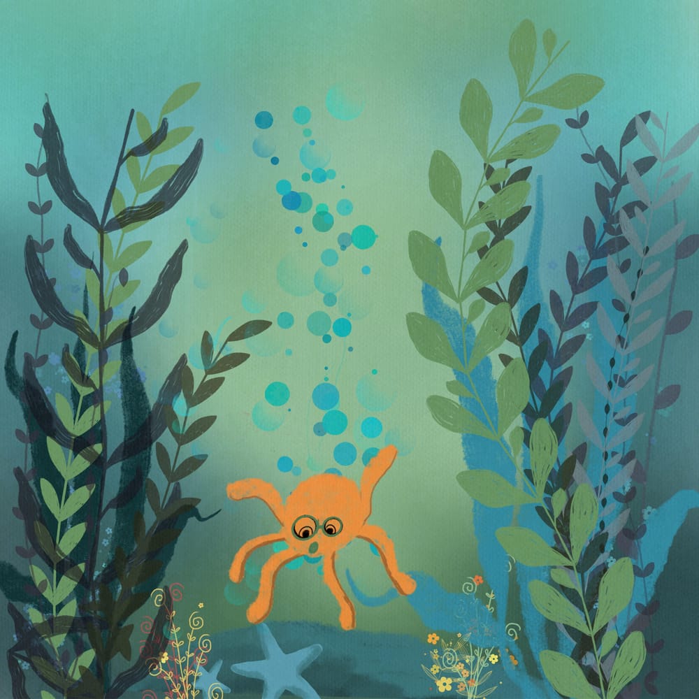 Magical underwater scene using procreate - image 1 - student project
