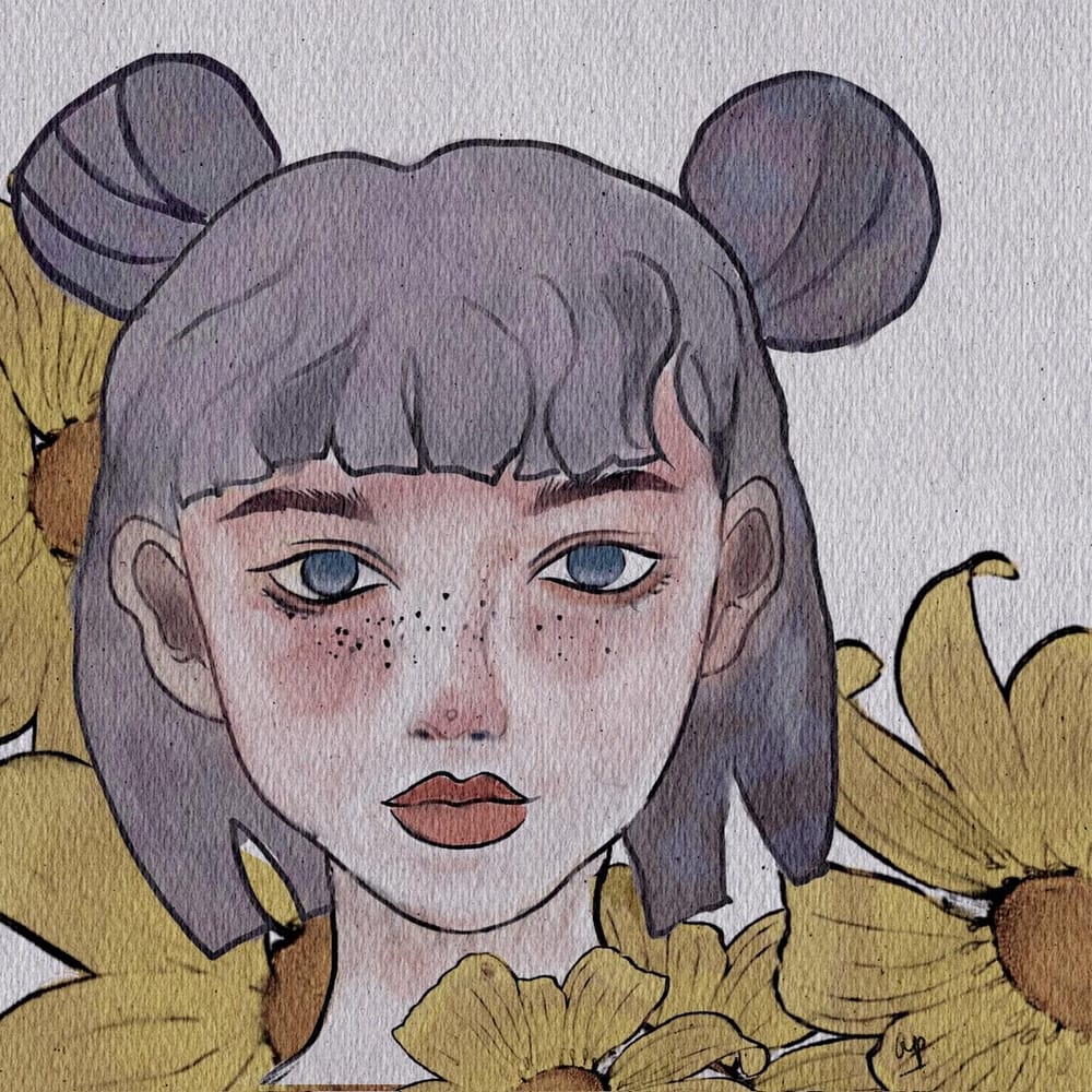 Digital watercolour portrait in procreate - image 1 - student project