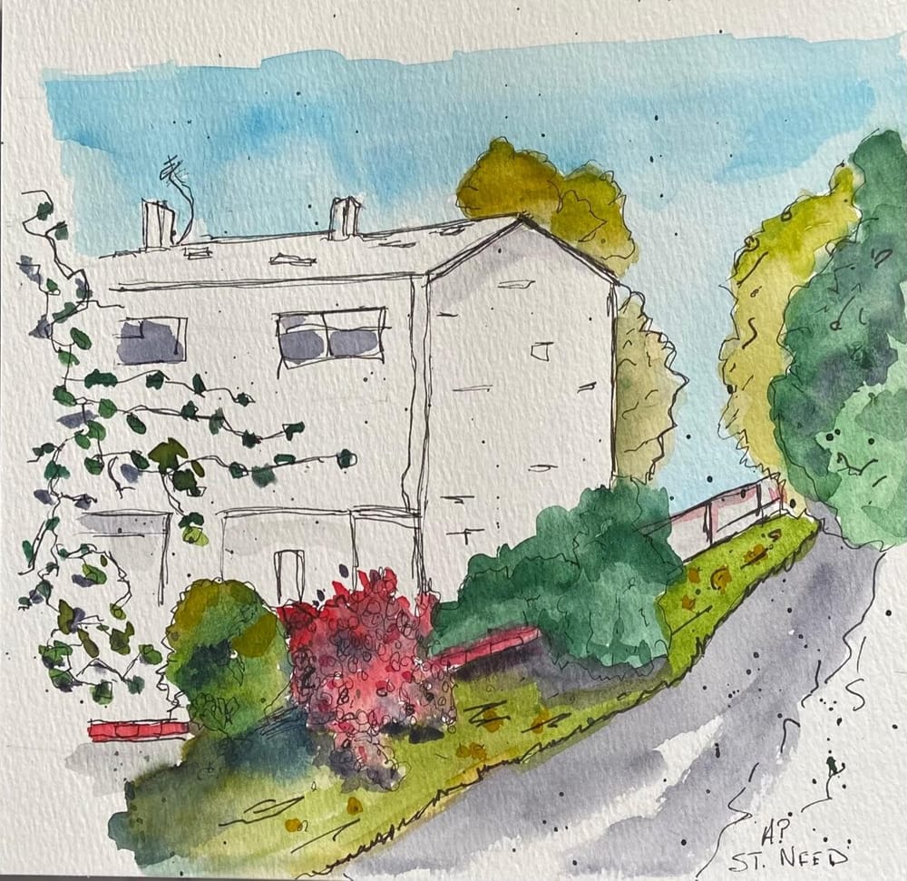 Urban sketching basics-trees bushes,hedges,flowers and greenery - image 1 - student project