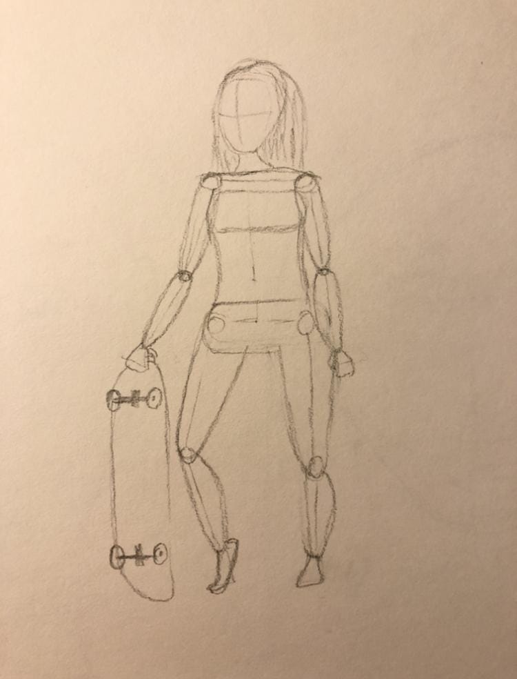 Skater Girl Sketch + Digital - image 2 - student project