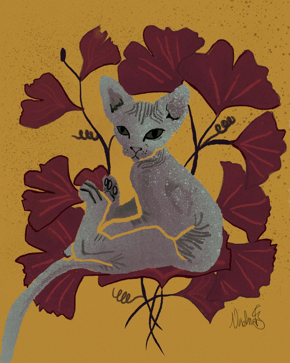 Sphynx with Ginko - image 1 - student project