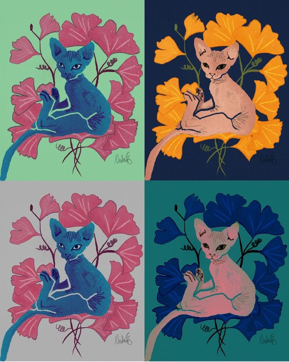 Sphynx with Ginko - image 2 - student project