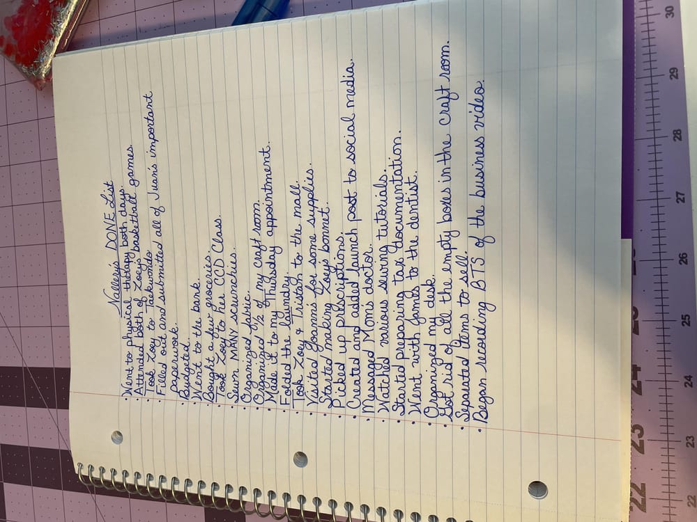 Nallery’s Done List - image 1 - student project