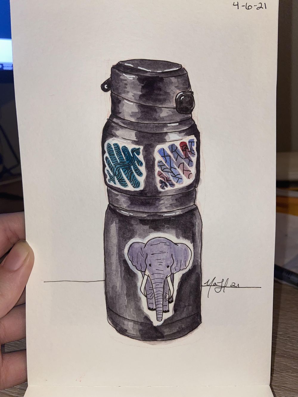 Mindful Eating; Watercolor Illustrations - image 2 - student project