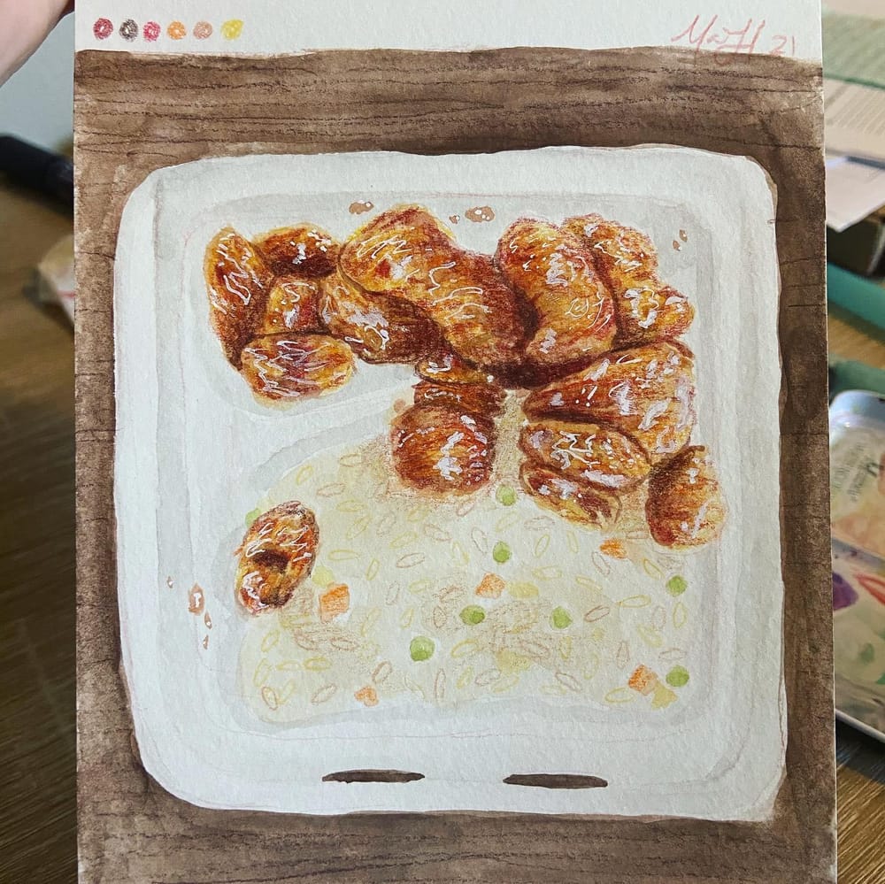 Mindful Eating; Watercolor Illustrations - image 7 - student project