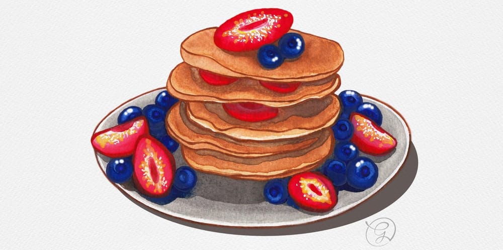Pancakes in Watercolor - image 1 - student project