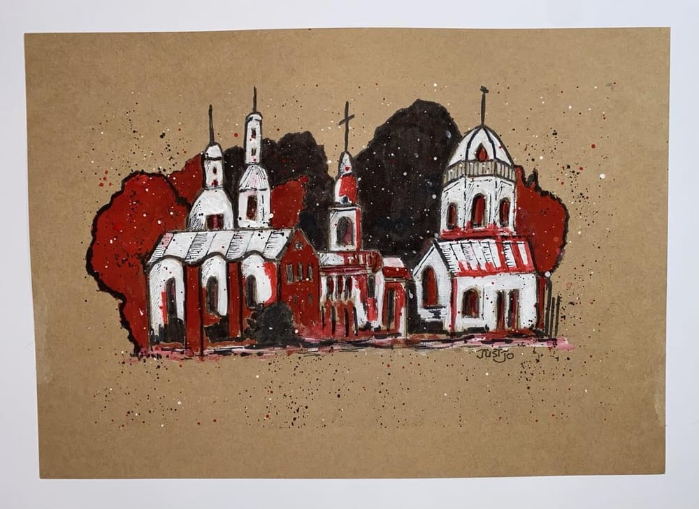 Castle on brown paper. - image 2 - student project