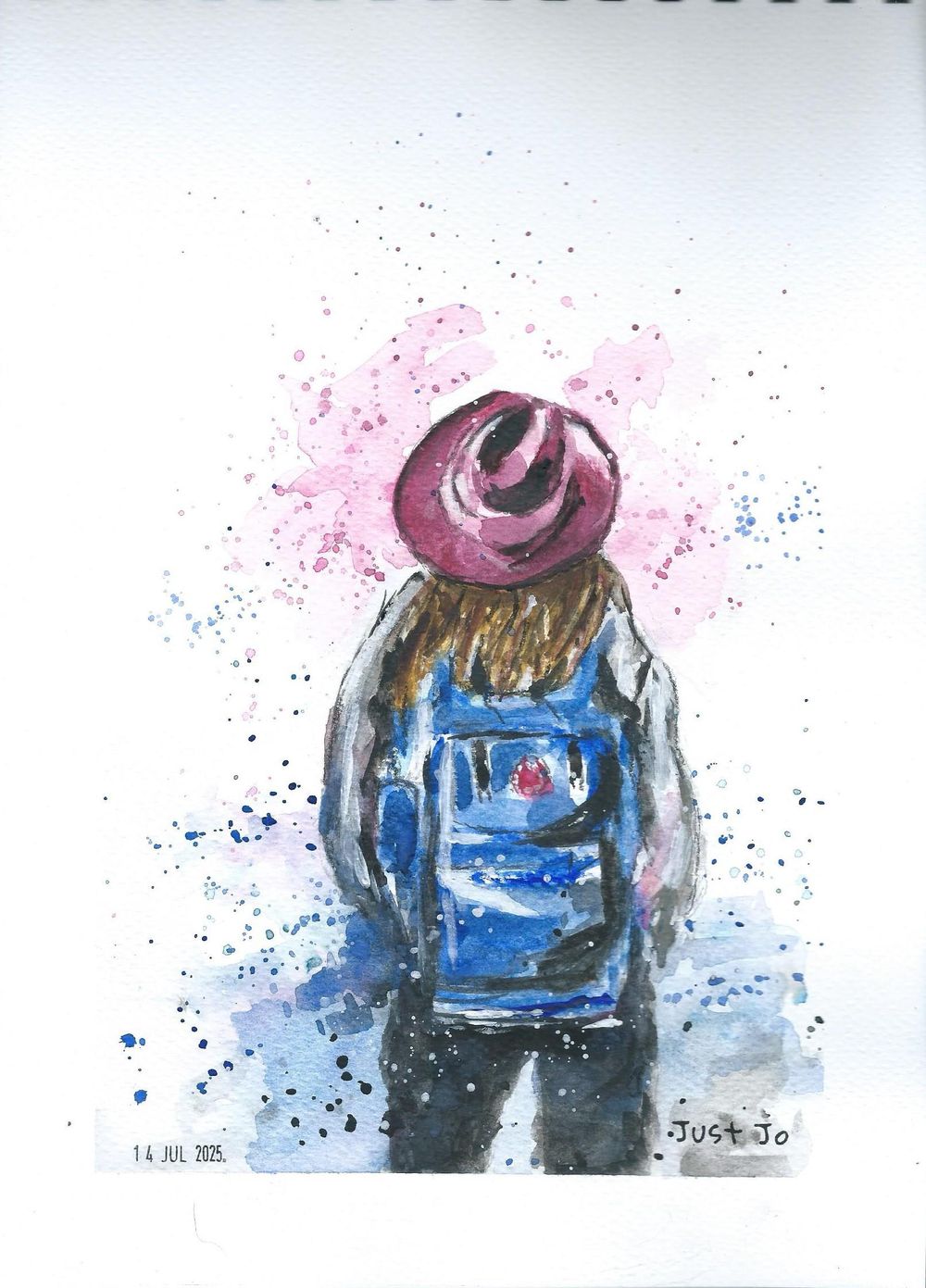A girl with a backpack and red hat. - image 1 - student project