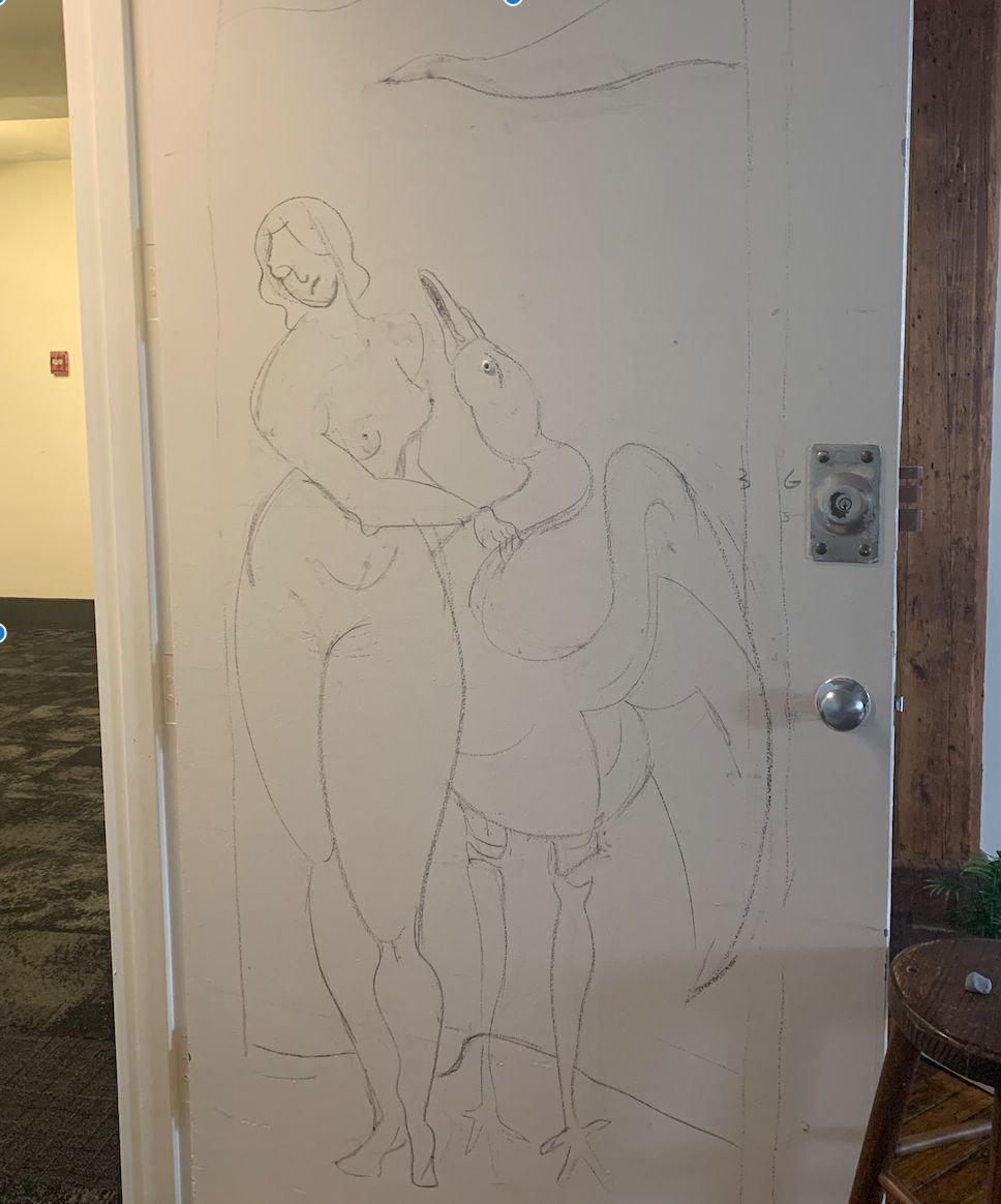 My First Mural: Leda & The Swan - image 3 - student project
