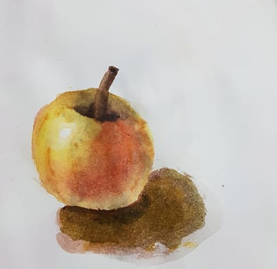 Watercolor apple - image 1 - student project