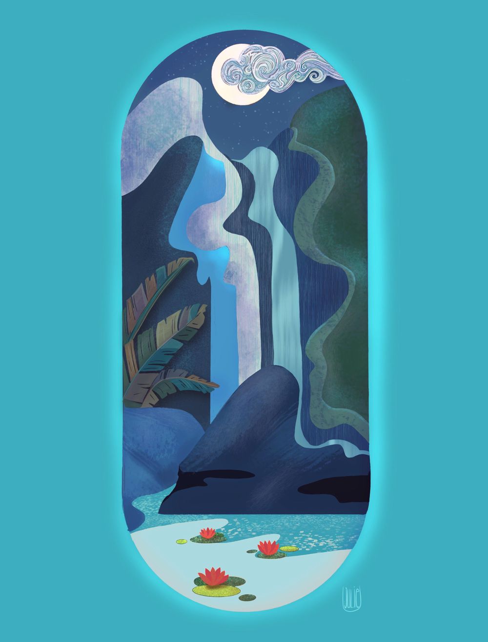 Moonlit Waterfall - image 1 - student project