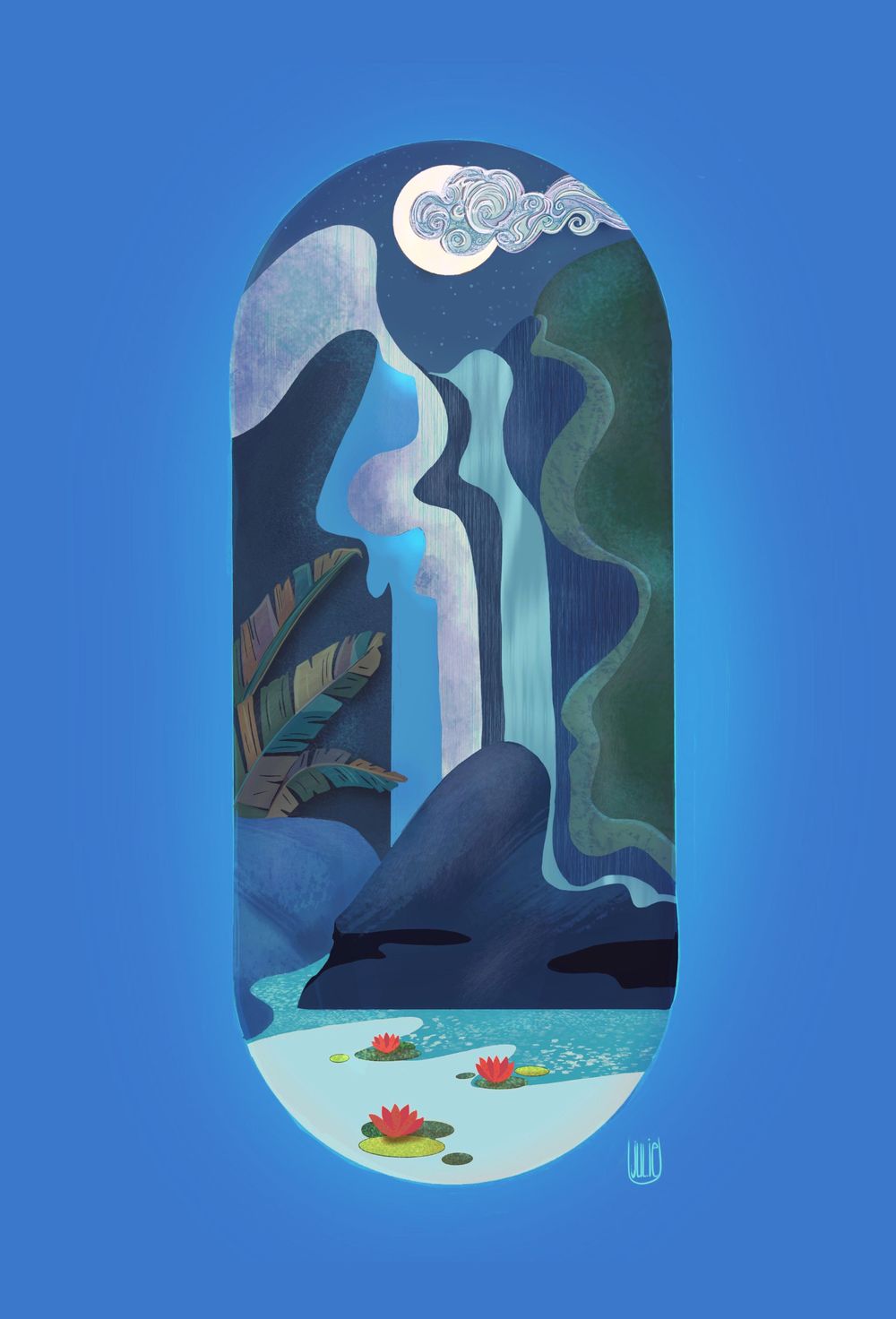 Moonlit Waterfall - image 2 - student project