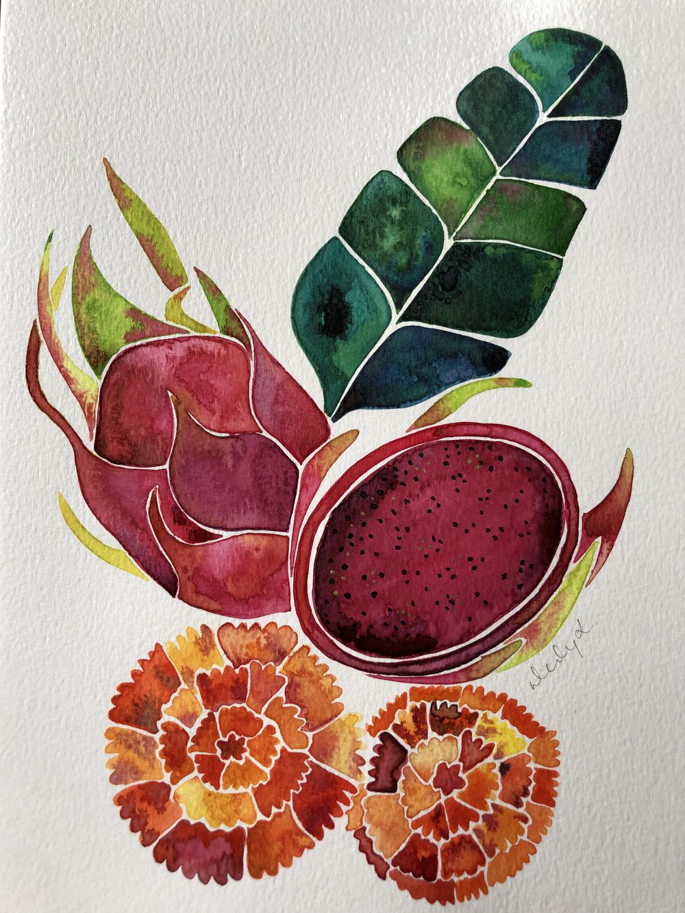Fruits and Florals in Watercolour - image 1 - student project