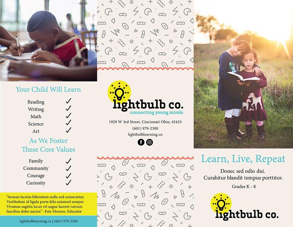 Lightbulb Co. Trifold Brochure - image 1 - student project