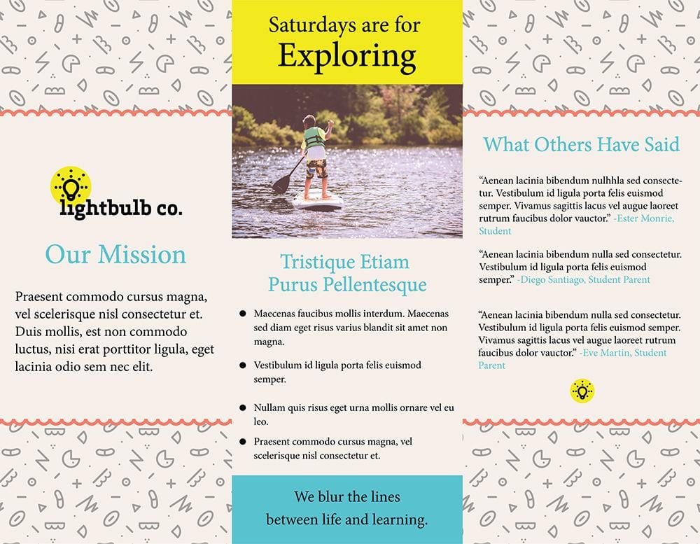 Lightbulb Co. Trifold Brochure - image 2 - student project