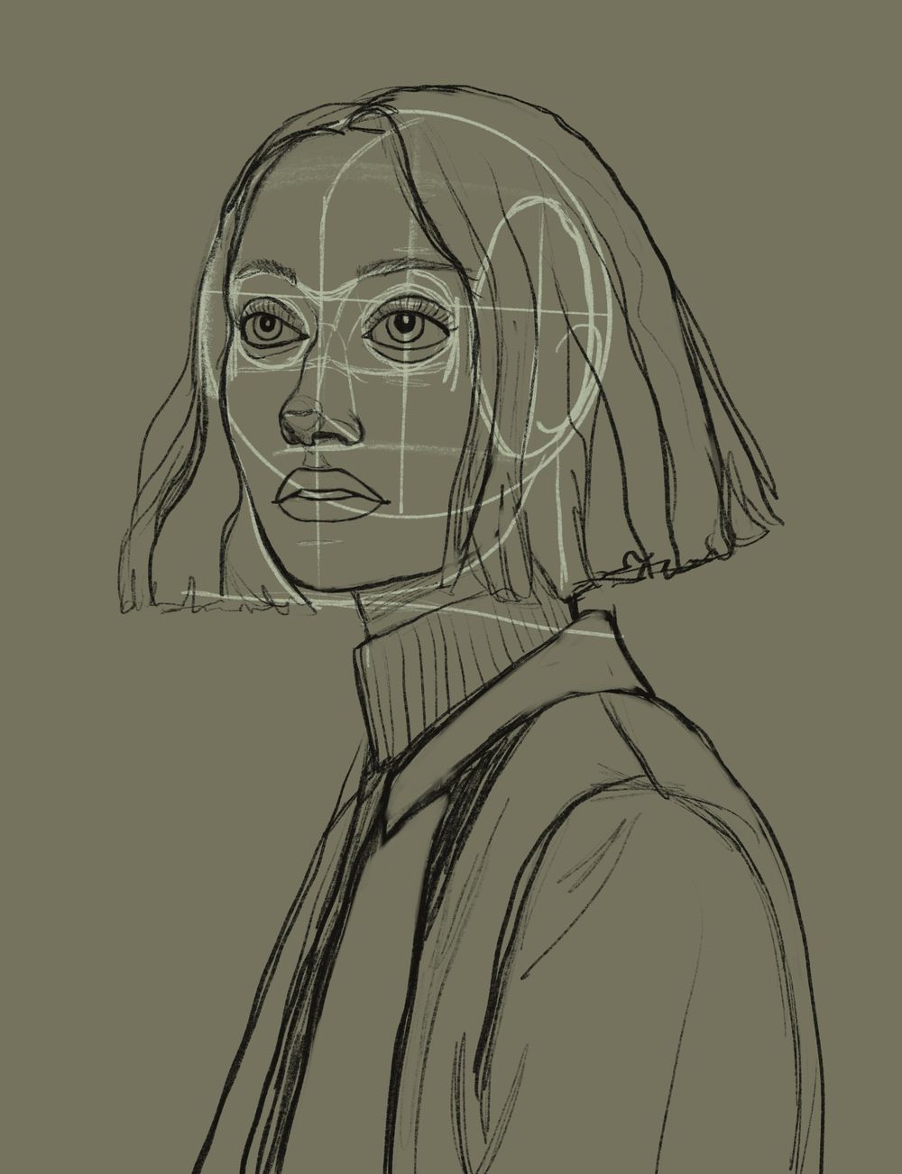 Portrait drawing - image 1 - student project