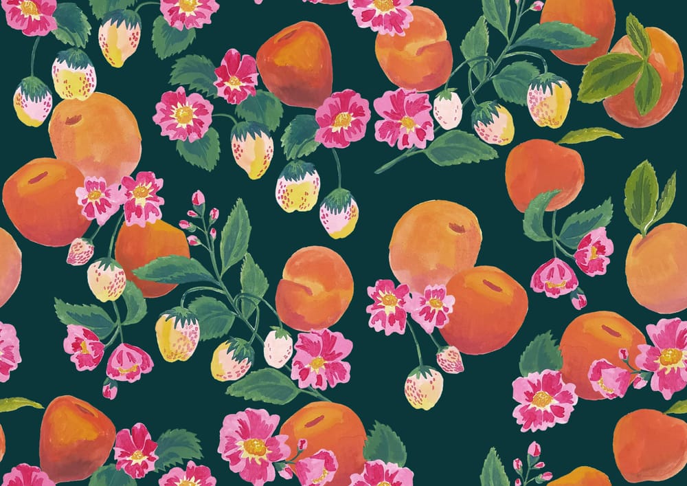 Gouache fruits patterns - image 3 - student project