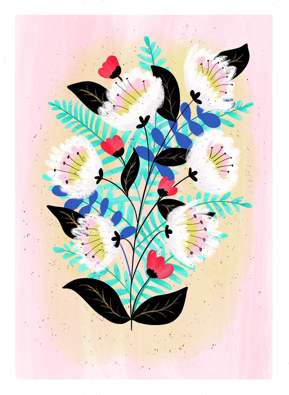 Modern Gouache Florals - image 1 - student project
