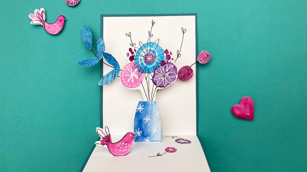 Watercolor pop-up bouquet - image 1 - student project