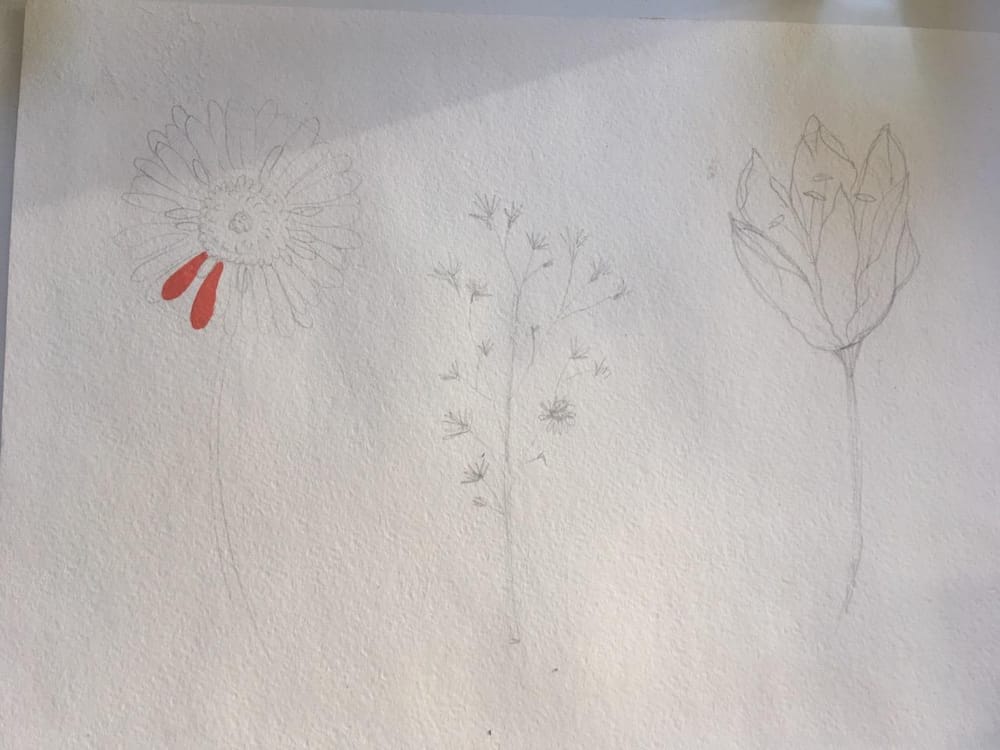 Gouache flowers - image 1 - student project