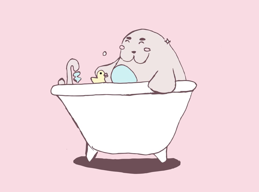 Manny the Manatee in a bath - image 4 - student project
