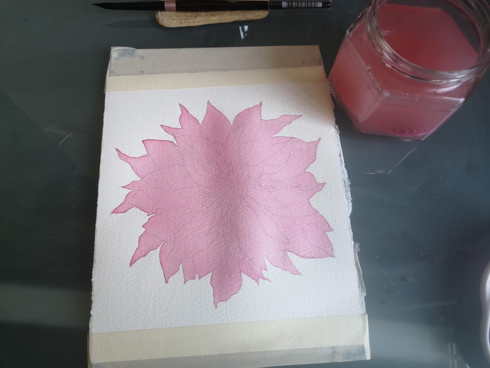 Watercolor Dahlias 3 styles - image 3 - student project