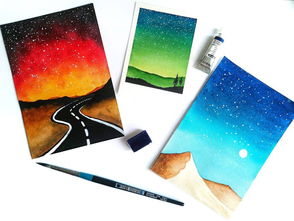 Watercolor Galaxies Polaroid Styles - image 1 - student project
